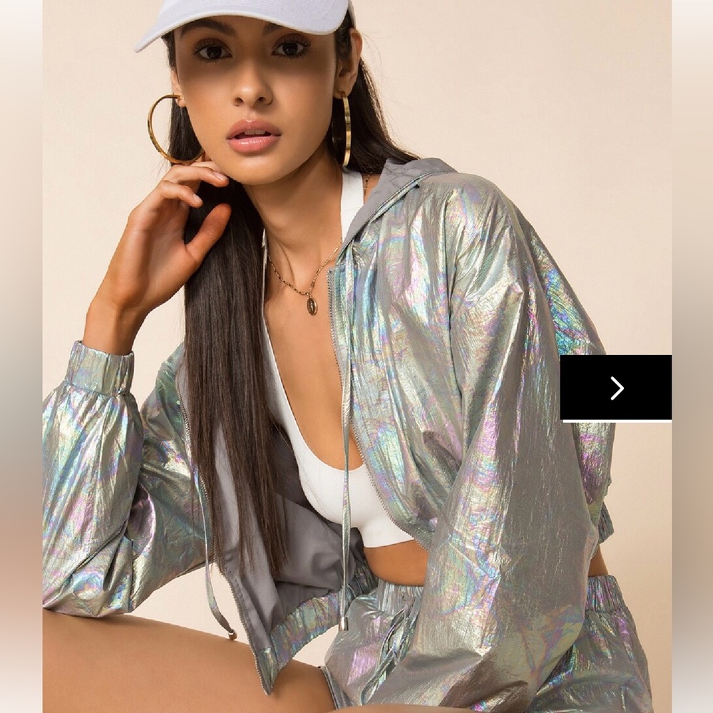 Superdown Cropped Jacket In Multi Gray Size Xs - image 1